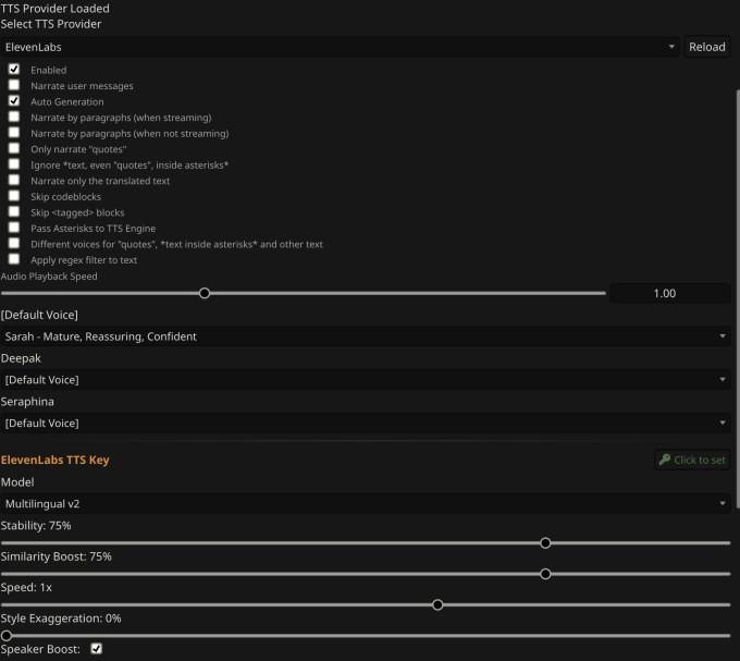 ElevenLabs Voice API Configuration